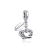 925 Sterling Silber baumelnder Charm Emaille Prinzessin Ballon Charm Schloss Perle passend für Pandora-Charm-Armbänder DIY-Schmuckzubehör