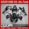 OEM-kuipen Tank voor Suzuki GSXR-1000 K 3 Black West BLK GSX R1000 GSXR 1000 CC 03-04 Body 147No.6 1000cc GSXR1000 K3 03 04 GSX-R1000 2003 2004 Injectie Mold Fairing Kit