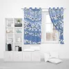 Curtain & Drapes Perforated Hook 3D Blackout Curtains Flower Floral Blue Custom Full Sunscreen Windows Bedroom Living Room Decoration