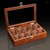 Watch Boxes & Cases Box Wood Display Organizer Black Top Wooden Case Fashion Storage Packing Gift Jewelry CasesWatch Hele22