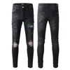 Mens Designer Jeans denim Skinny Rock Big and Tall Slim Biker Moto Hip Hop rakt ben ljusblå lapp vintage sträcka för man ripade byxa högkvalitativ lång blixtlåshål