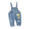 Spring Autumn Children Clothes Baby Boys Girls Cartoon Denim Pants Overalls Spädbarnsdräkt Kids Giraff Fashion Toddler Casual 220808