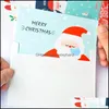 عرض تعبئة المجوهرات الأخرى 8 أجهزة كمبيوتر/بطاقة عيد الميلاد لوت Snowman Santa Claus تحية مع Envelope Mini شكرًا لك بطاقات هدايا السنة الجديدة Dro