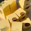 Yellow Chocolate Candy Boxes With Ribbons Birthday Wedding Party Favor Wedding Presentväskor Brudduschparty Supplies MJ0501