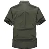 Mode Baumwolle Casual Shirts Sommer Männer Plus Größe Lose Baggy Shirts Kurzarm Turndown Kragen Military Stil Männliche Kleidung 220527
