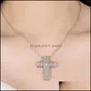 Hanger kettingen kruisen voor vrouwen sieraden geschenk trendy christelijke Jezus glanzende kubieke zirkonia zirkon ketting sier hjewelry drop dhxcb