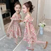 Dziewczyny Dresses for Girls Cherry Patterm Sukienka Casual Style Letnie Ubrania 6 8 10 12 14