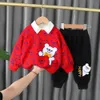 Herbst Kinder Baby Mädchen Kleidung Set Säugling Anzug Baby Mädchen Kleidung Sweatshirts Tops Hosen Schöne Bär 2 stücke Kleidung