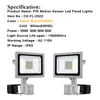 Luzes de inundação do sensor de movimento PIR ao ar livre, 20W-100W Lâmpadas LED de indução, Holofote à prova d'água IP65, 6000K, luz de segurança com AC110V US Stock Usight
