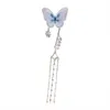 Kolczyki Dangle żyrandol PCS Pearl Ear Hook dla kobiet ubrania motyla żeńska dhinestone długa frędzla modna kropla kolczyka