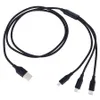 1,2 m 3-in-1-USB-Kabel, schnelles Laden, Typ C, Micro-V8-Kabel, Multi-Port-Ladekabel für Samsung Xiaomi Mobiltelefon