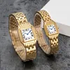 Fashion couple watches are made of high quality imported stainless steel quartz ladies elegant noble diamond table 50 meters water234y