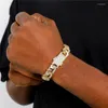 Link Chain Hip Hop 14mm Iced Out Baguette koperen koper kubieke turen armbanden zirkoon cz armband bling voor mannen vrouwen sieraden inte22