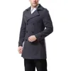 가을과 겨울 뉴 남자 트위드 솔리드 코트 더블 가슴 에피 프리트 코트 윈드 브레이커 재킷 L220706