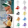 Chapéus de aba larga Moda Summer Sun Hat Woman homem transparente viseira clara plástico adulto protetor solar tap sunhat unissex ao ar livre hatswide