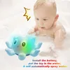 Baby Spray Water Shower Ing For Kids Electric Whale Ball z muzyką LED Light Toys Ool wanna zabawka 220812