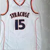 Chen37 Cheap Syracuse 15 Carmelo Anthony Jersey Basket Arancione Nero Bianco Cucito NCAA College Anthony S-XXL