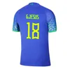 22 23 Neymar Jr Coutinho Vinicius Soccer Jersey Brasile National Team Home Away Third 2022 2023 Camisa Brasil Kit Kit Shirt da calcio Donne allenamento Silva F