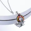 Kedjor Dragonfly hänge med ihålig rund färgglad kristallaska smycken urn minneshalsband för kremering aska minnessakensletchains