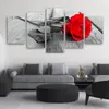 5 paneel combinatie schilderijen rode roos bloem canvas schilderij muur posters en prints moderne woonkamer decoratie foto's