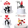 Autres fournitures de fête festive Cupcake Ornement Amant Couple Cake Toppers Décorations de mariage Saint Valentin Coeurs d'amour Cadeaux de fiançailles