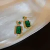 Necklaces Pendants Gold Plated Jewelry Set Emerald Rings Earrings Necklace with Gemstone and Zircon Elegance Jewelry for Women