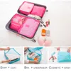 7 stksset Unisex Reizen Opbergtas Voor Kleding Netjes Ondergoed Schoenen Garderobe Bagage Pouch Travel Organizer Verpakking Kubus Pakket 220526