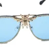 Occhiali da sole Mimiyou Metal Bee Donna Diamond Trim Retro Cat Eye Moda Uomo Occhiali da sole Marca UV400 Occhiali da vista Shades