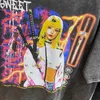 Hommes Streetwear T-shirt Hip Hop Peinture Fille Imprimé T-shirt Harajuku Couverture En Coton T-shirts À Manches Courtes Vintage Lavé Tshirt 220812