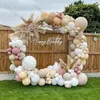 180pcs doublé poussière rose ballon guirlande kit décoration de mariage crème pêche brun ballon arc fête d'anniversaire bébé douche décor 220523