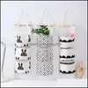 Organisateurs de porte d'armoire organisation de rangement de cuisine ménage maison jardin noir blanc motif coton lin lapin de Pâques supports suspendus B