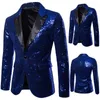 Parlak Altın Pullu Glitter Emelished Blazer Ceket Erkekler Gece Kulübü Balo Takım Blazer Erkekler Kostüm Şarkıcılar İçin Homme Sahne Giysileri 220801