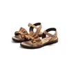 Kinderen schoenen kinderen sandalen zomer meisjes baby mode prinses schoenen mode geplooide meisjes sandalen platte strandschoenen G220418