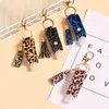 Party Favor New Leopard Print T-shaped Hand Sanitizer Holder with Empty Bottle PU Leather Cover Disinfectant Keychain Pendants PAE13588