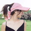 Wide Brim Hats Sun For Women UV PROTECT Visor Baseball Cap Summer Topless Beach Hat Cycling Fishing Shade Caps With ElasticWide