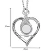 Sublimazione Ciondolo Blanks Love Heart Blank Collane con catena per Mom Women Girls trasferimento di calore termico fai da te Personalizza Charms