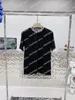 22Ss män Kvinnor Designers Tee Knitted Jacquard Letter Collar Kortärmad Man Crew Neck Paris Streetwear Vit Svart Xinxinbuy XS-L