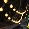 태양열 스트링 라이트 야외 30 LED 크리스탈 글로브 조명 램프 8 모드 방수 태양 광원 파티 파티 조명 정원 파티 장식 D3.0