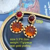 Clip-on & Screw Back Retro Styles Vintage Jewelry For Women Antient Earrings Clip Statement AccessoriesClip-on274l