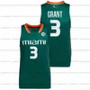 CEOA3740 Custom Miami Hurricanes Jersey NCAA Basquete College Charlie Moore McGusty Durand Scott Reggie Johnson Isaiah Wong Shane Larkin Grant