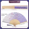 Floral Folding Hand Fans Chinese Style Vintage Hand Fan Bamboo Handheld with Tassel for Women Girls Party Wedding Dancing Decora RRA12805