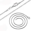 S925 Sterling Silver Chains Halsband 1mm Snake Chain DIY Halsband 16 tum 18 tum 20 tum 22 tum segelmån syster har smycken tillbehör för kvinnor