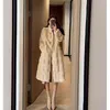 Manteau de fourrure d'hiver femmes 2021 mode coréenne élégante fine imitation manteau de fourrure de vison manches longues mi-longueur veste en fausse fourrure moelleuse T220810