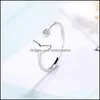 Bandringe Schmuck Neue Modewalgeschichte Mermaid Clear Blue Blue Sier Farbe Kupfer Finger Stapelbar für Frauen Geschenk Dropship Drop Deli