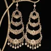Dangle żyrandol algierski kolczyk retro puste serce kropla kolczyki ślub złoto kolor mody biżuterii