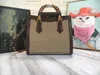 Diana Bamboo Aria Koleksiyonu Tote Çanta Tasarımcı şekli retro klasik bambu karışımı Kare Kanvas ve deri kombinasyonu Crossbody Bayan Omuz Alışverişi