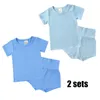 Clothing Sets Kids Clothes Set Baby Girls Pajamas Summer Short Style Boys Nightwear 2pcs Modal Solid Color Toddler Suit CuteClothing