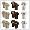 2022 Baseballtröjor Tatis Jr. 23 Manny Machado 13 Jersey White Home Tan Alternativ Brown Color-knapp Up Stitched Size S-XXXL