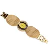 Mesh Band Kadınlar Moda Oval Altın Bilezik Alaşım Kuvars Saat Elbisesi Rhinestone Kadın Kaftalı Bayanlar Bilezik Saat