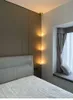 Lâmpada de piso conduzido nórdico para sala de estar moderna decoração minimalista plug-in latão pendurado canto canto mármore de mármore indoor